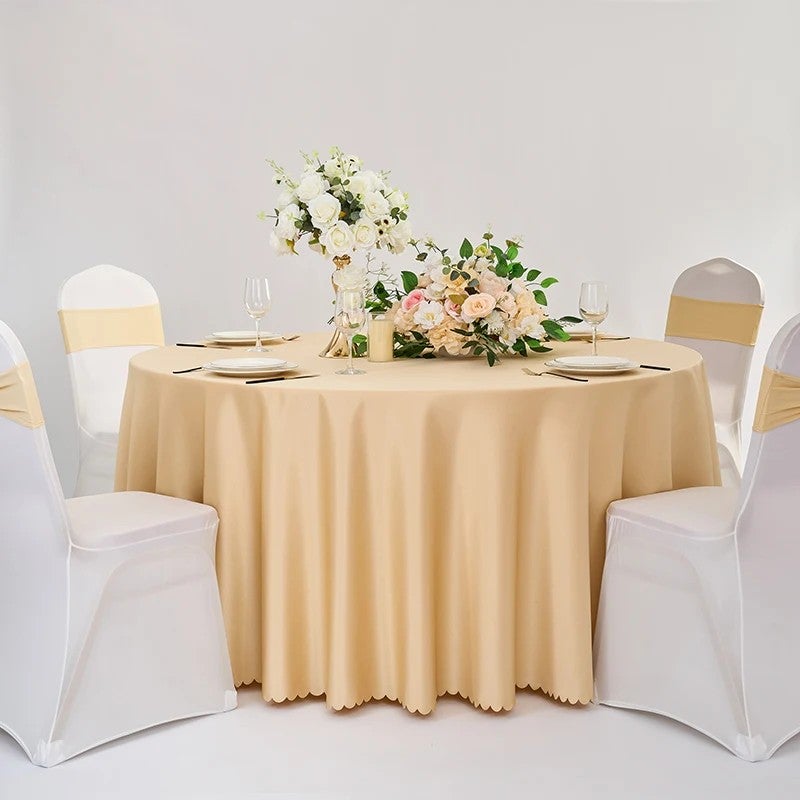 Bluejw Hotel and Restaurant Modern Single-Sided Satin Tablecloth Woven Table Runner and Table Skirt - Image 1